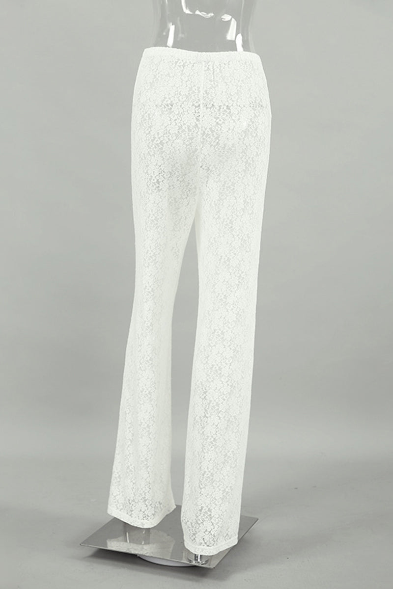 Lace Pattern Casual Pants