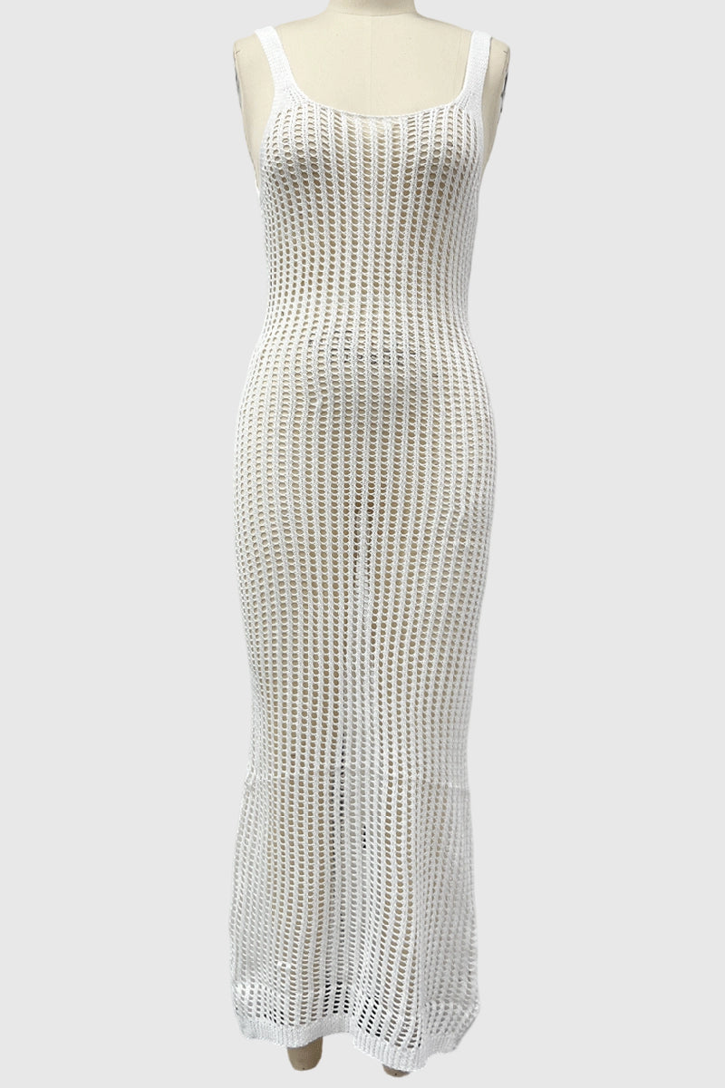 Sleeveless Casual Crochet Dress