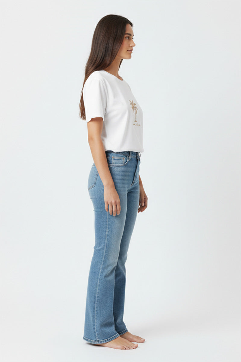 Palm Serenity Embroidered T-Shirt