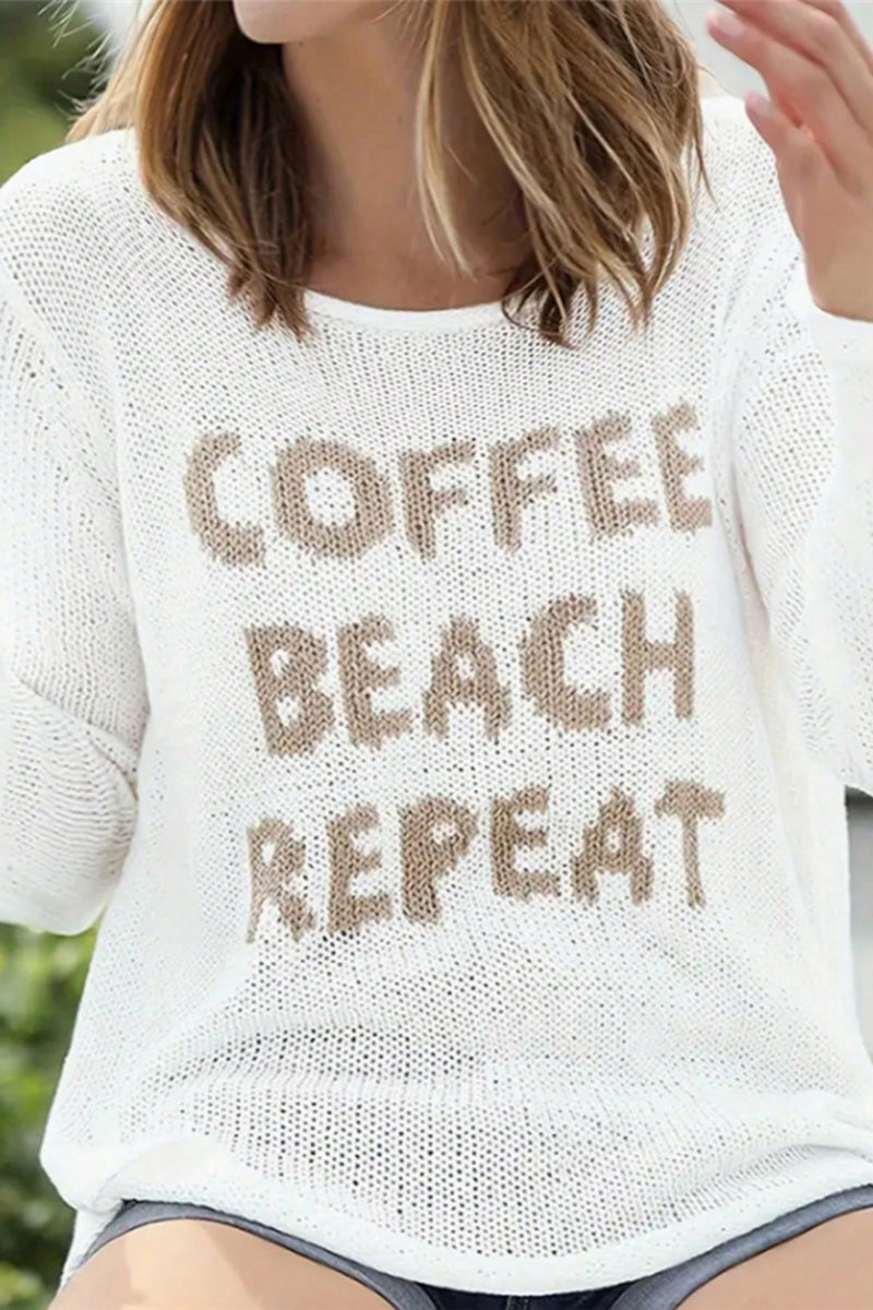 Coffee Beach Repeat Knit Sweater