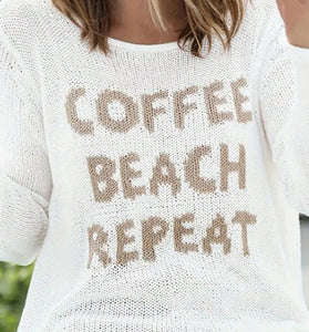 Coffee Beach Repeat Knit Sweater