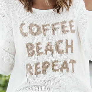 Coffee Beach Repeat Knit Sweater