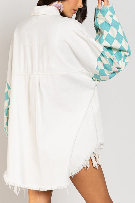 Geometric Pattern Button-Up Jacket