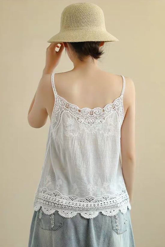 Elegant Lace Trim Tank Top