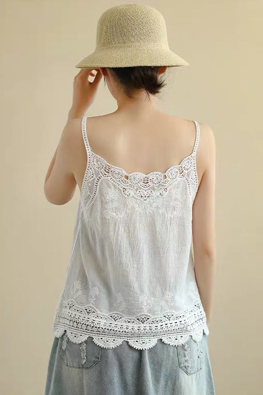 Elegant Lace Trim Tank Top