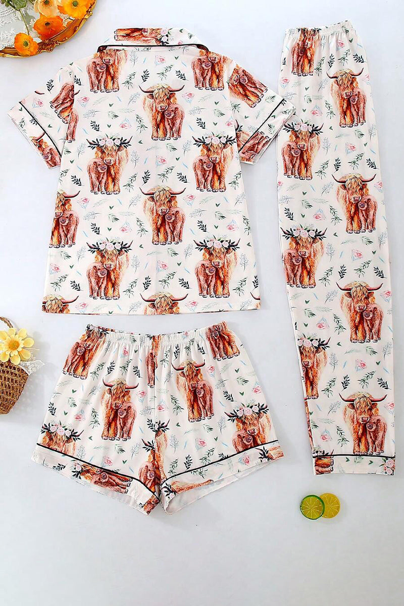 Patterned Pajama Set with Animal Print