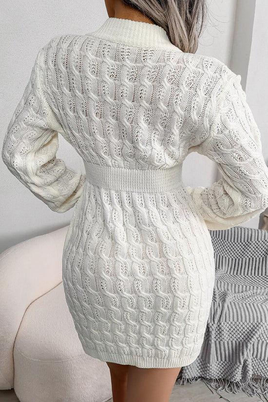 Cable Knit Long Sleeve Casual Dress