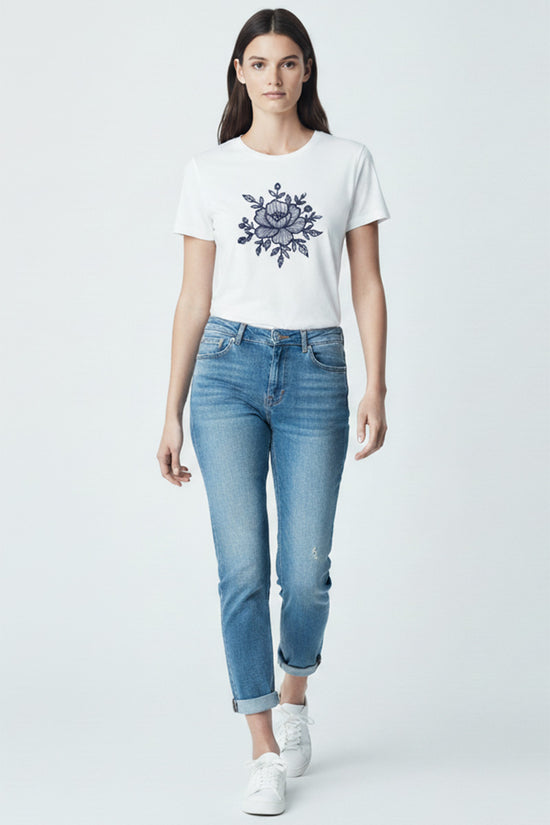 Classic Floral Embroidered T-Shirt