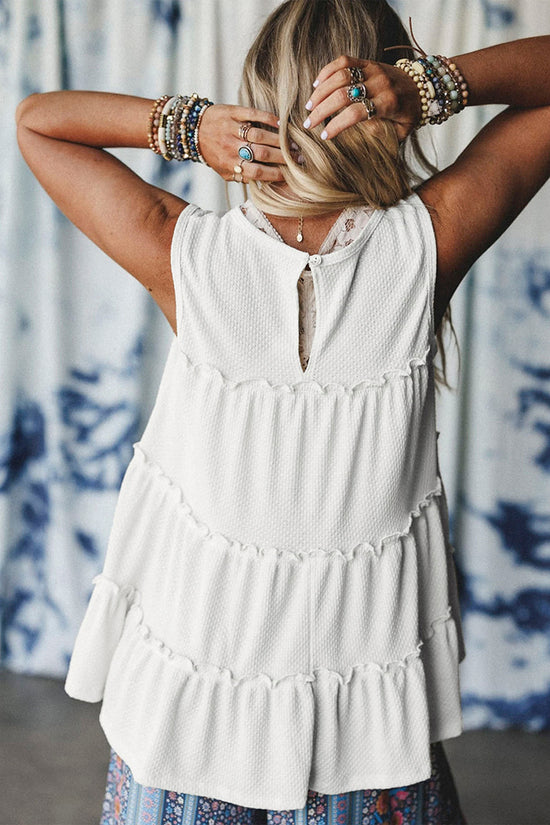 Tiered Frill Trim A-Line Tank Top