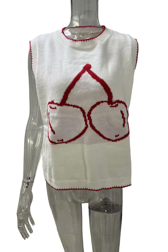 Fruit Knit Sleeveless Sweater Vest