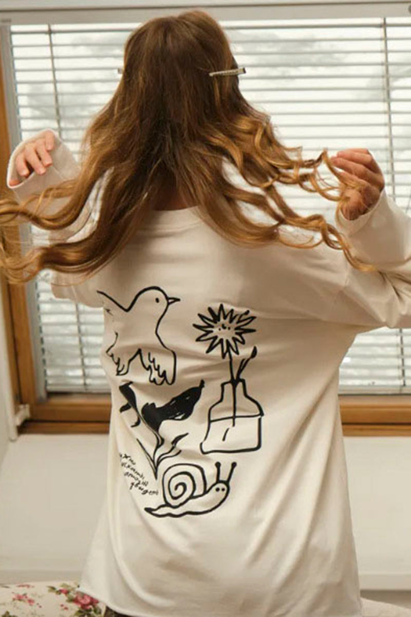 Graphic Back Long Sleeve T-Shirt