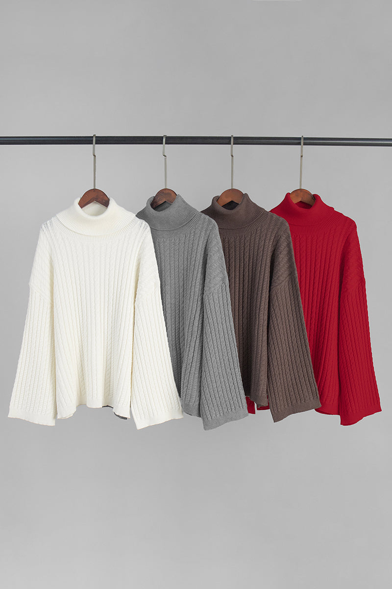 Cozy Turtleneck and Wide Leg Pants Set