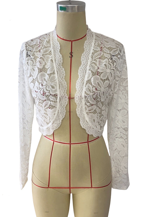 Elegant Cropped Lace Jacket