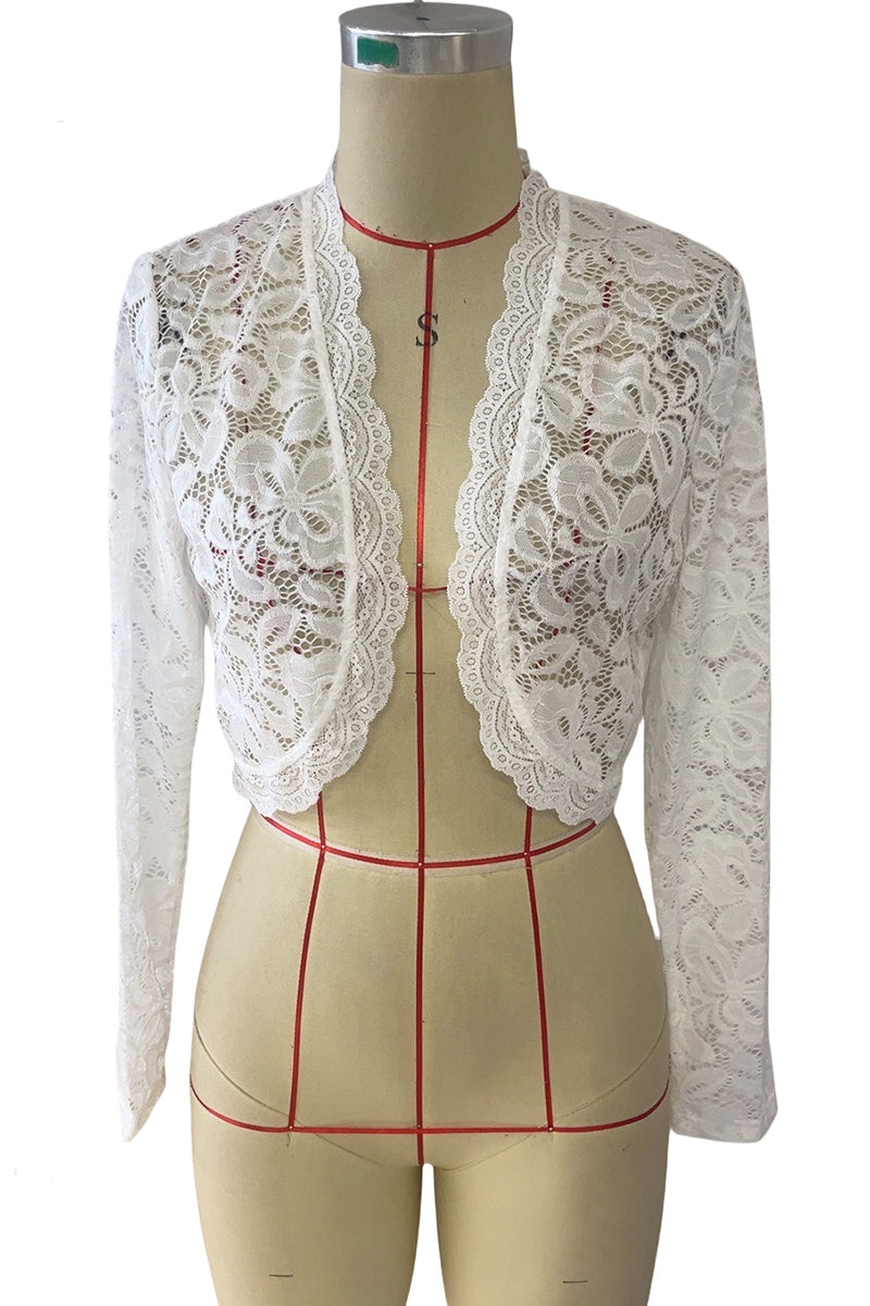 Elegant Cropped Lace Jacket