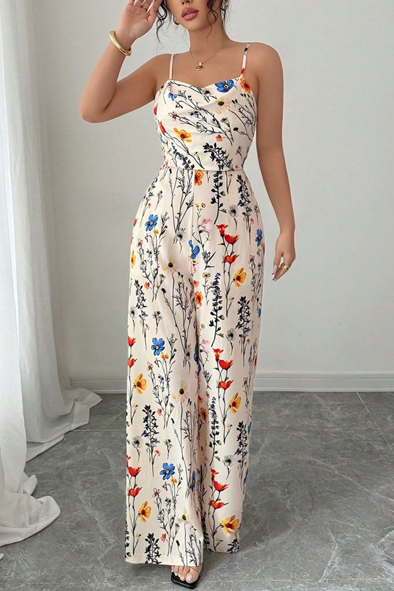 Floral Sleeveless Jumpsuit
