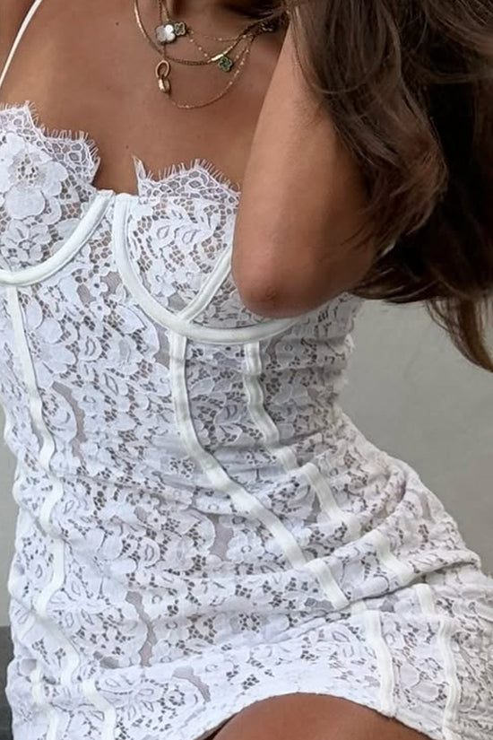 Lace Sleeveless Casual Bodycon Dress