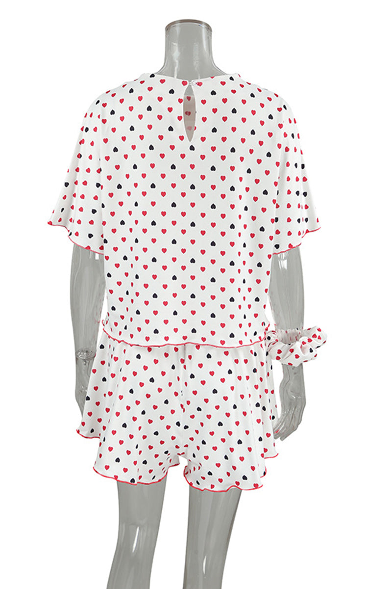 Heart Print Loungewear Set