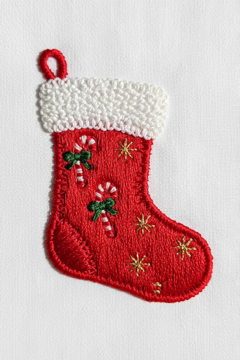 Christmas Stocking Embroidered T-Shirt