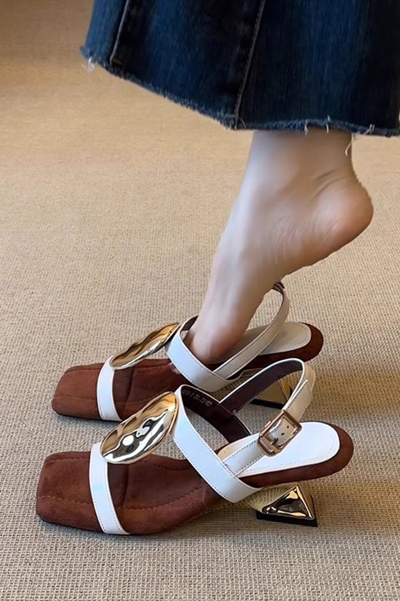 Geometric Heel Strappy Sandals