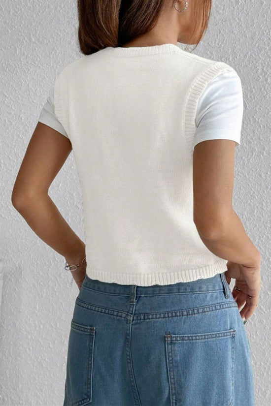 Floral Detail Sweater Vest