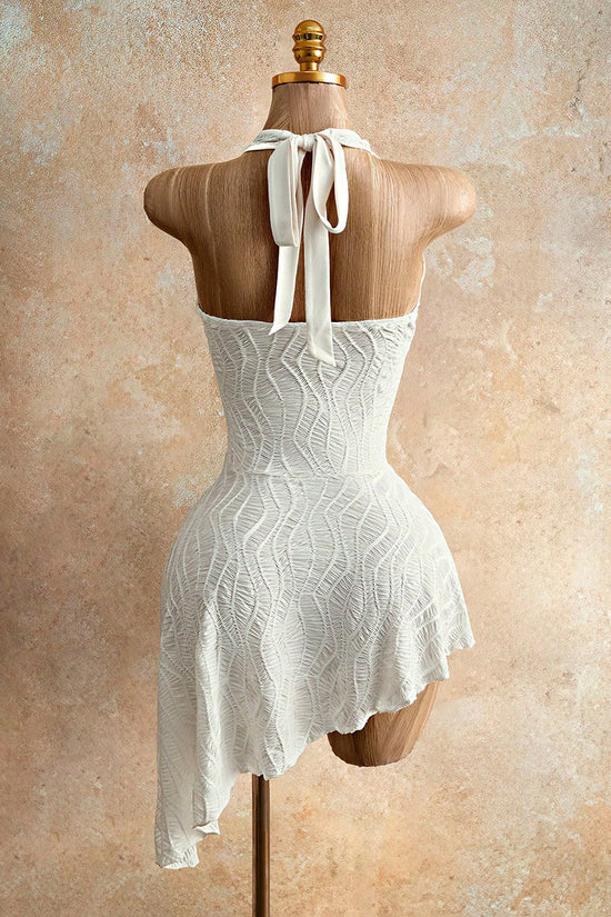 Halter Neck Tie-Front Sleeveless Dress