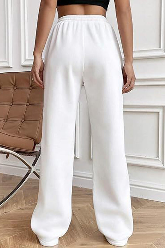 Elegant Drawstring Casual Wide-Leg Pants