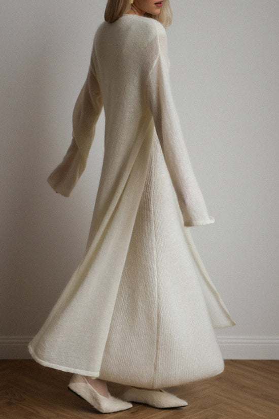 Knit Dress with Open Front Cardigan Set