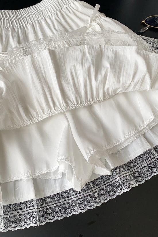 Ruffle Lace Mini Skirt