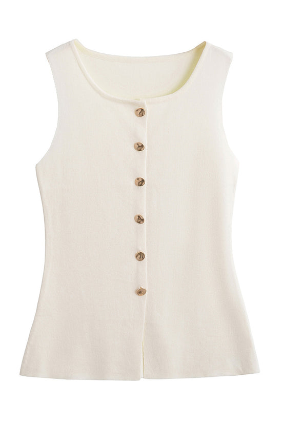 Button-Up Sleeveless Vest