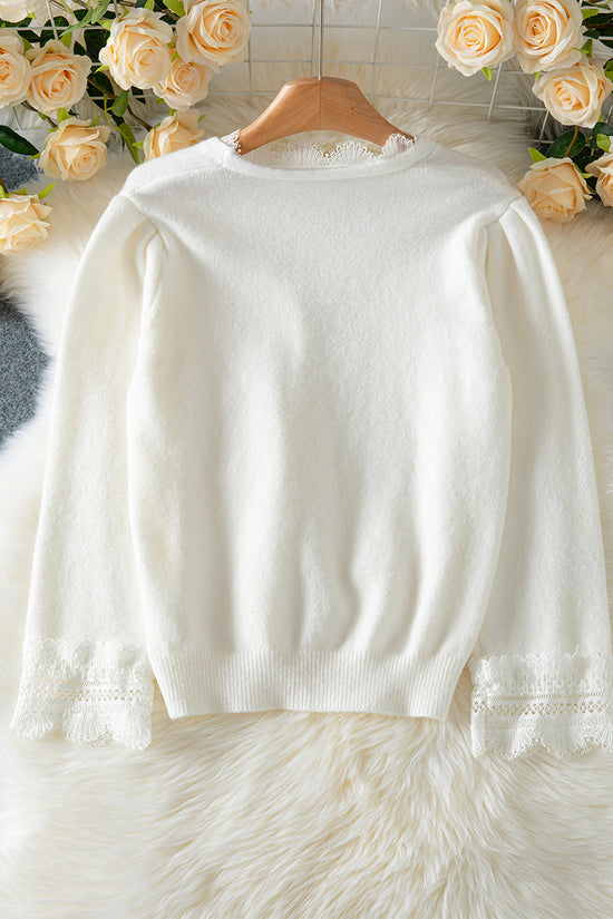 Lace Trim Shrug Cardigan