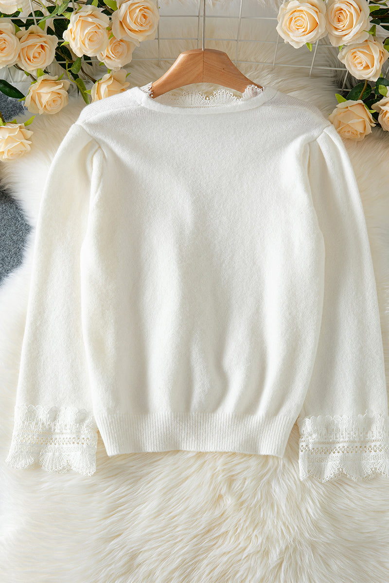 Lace Trim Shrug Cardigan
