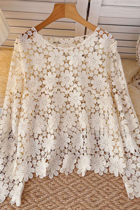 Floral Lace Long Sleeve Blouse