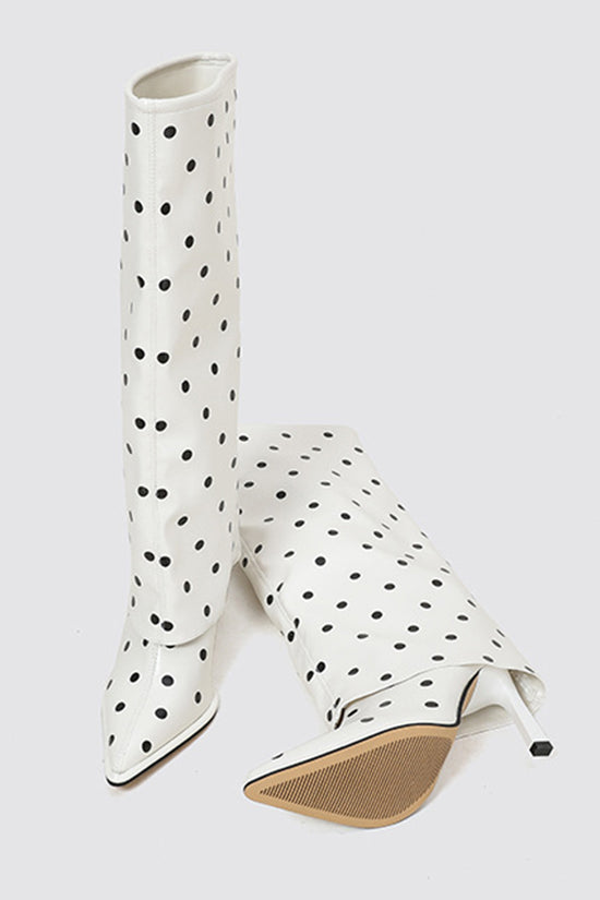 Polka Dot Knee-High Boots
