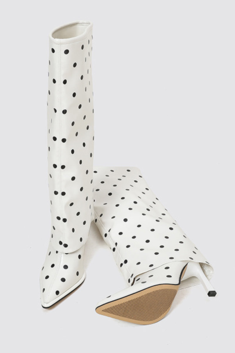 Polka Dot Knee-High Boots