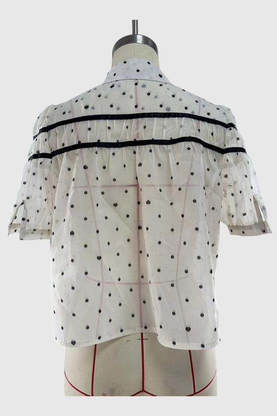 Polka Dot Button-Up Blouse