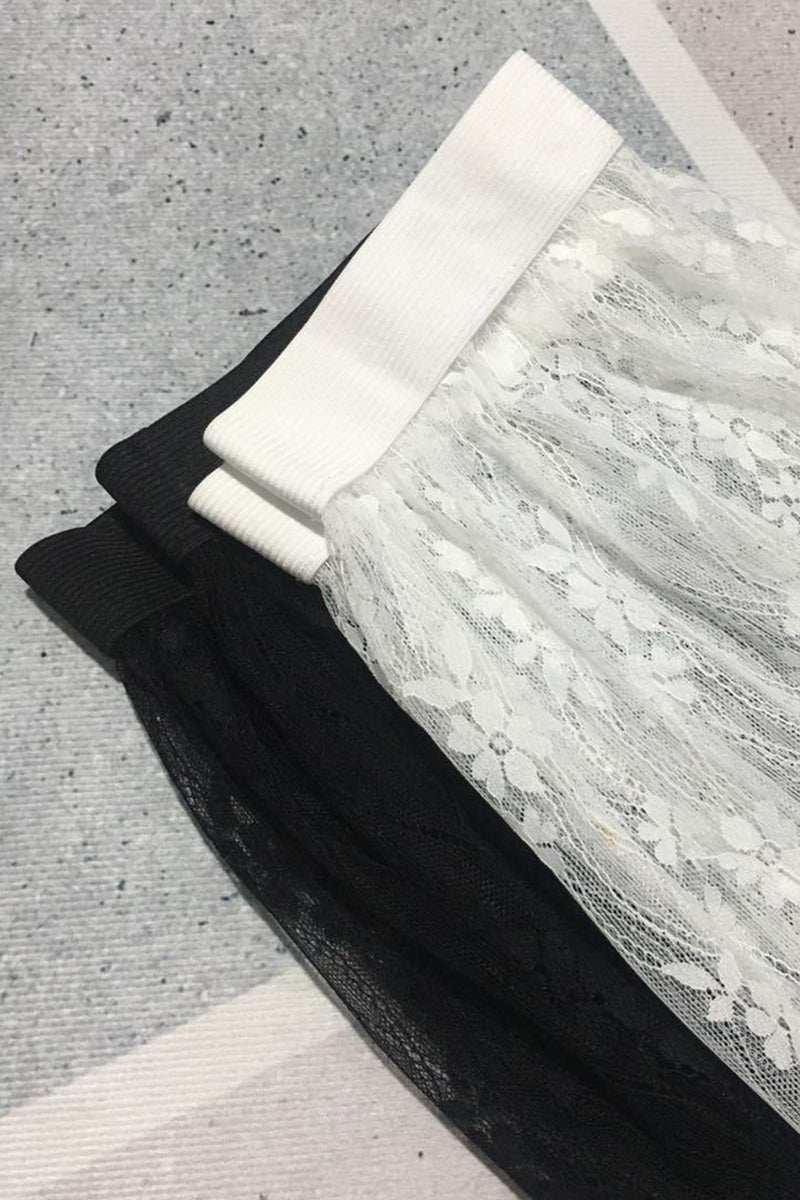 Elegant Lace Sheer Midi Skirt