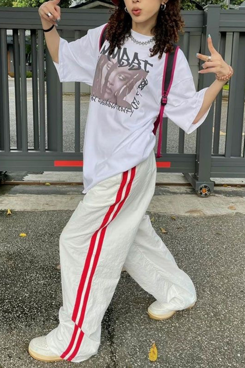 Striped Loose Fit Casual Pants