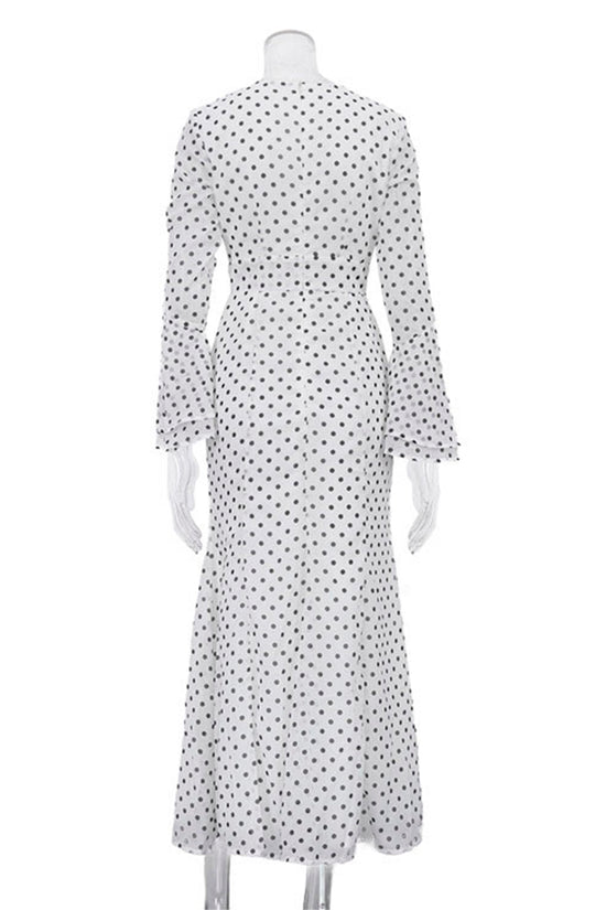Polka Dot V-Neck Maxi Dress