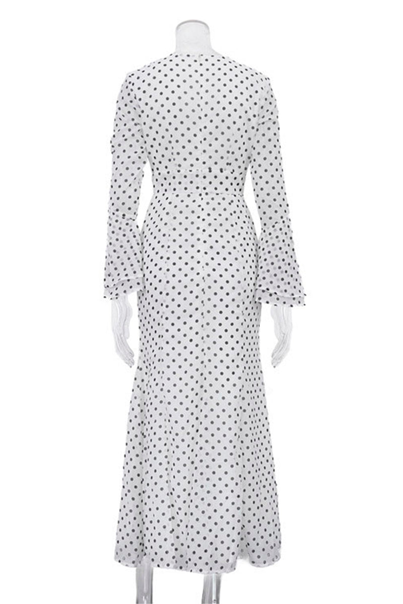 Polka Dot V-Neck Maxi Dress