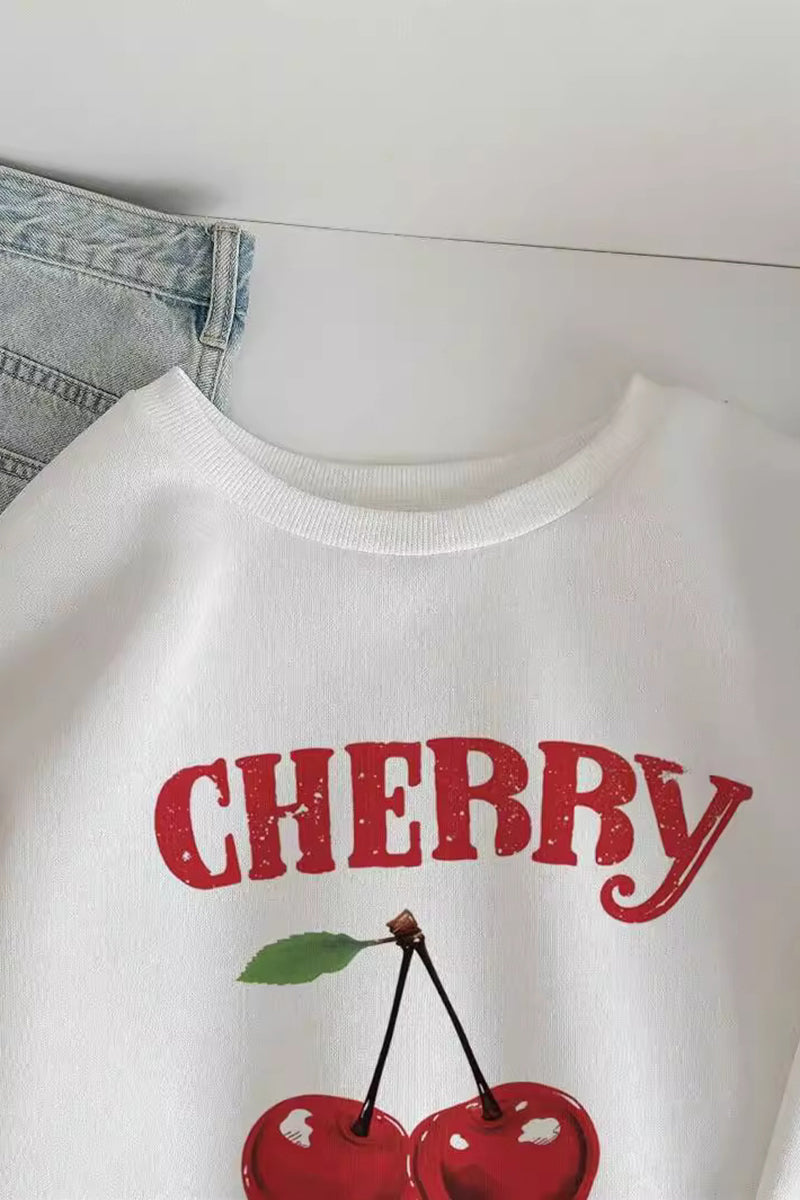 Cherry Graphic Oversized Sweatshirt