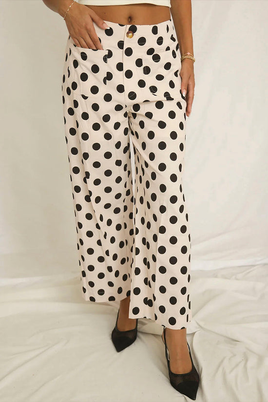 Polka Dot Pocket Loose Pants