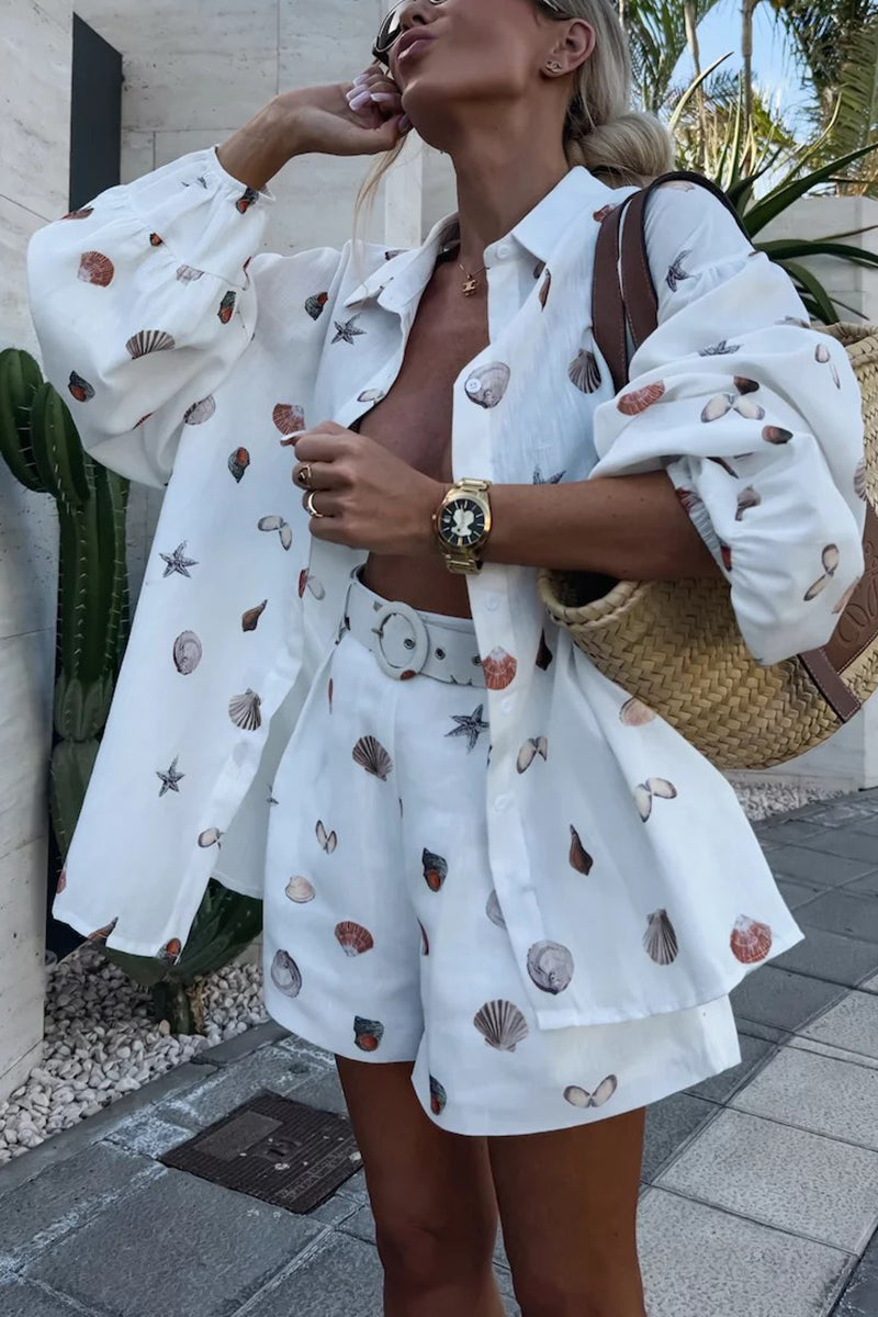 Seashell Print Two-Piece Set