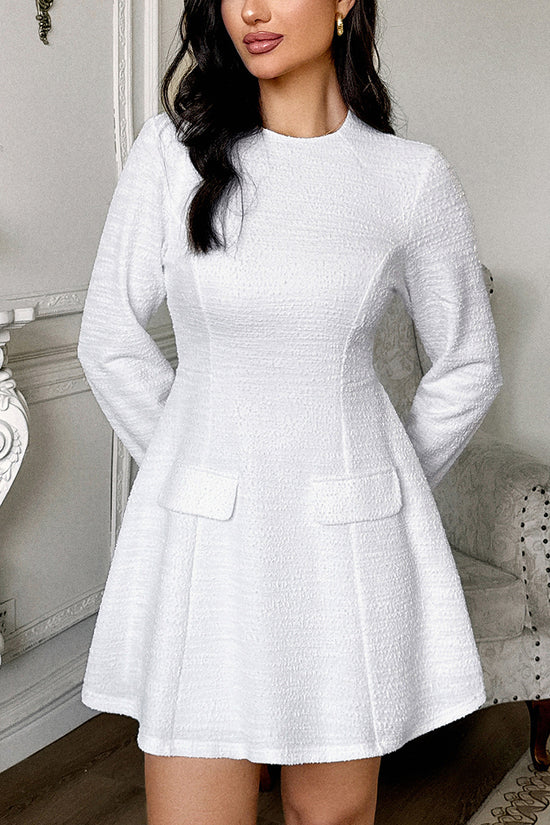 Elegant Long Sleeve A-Line Dress