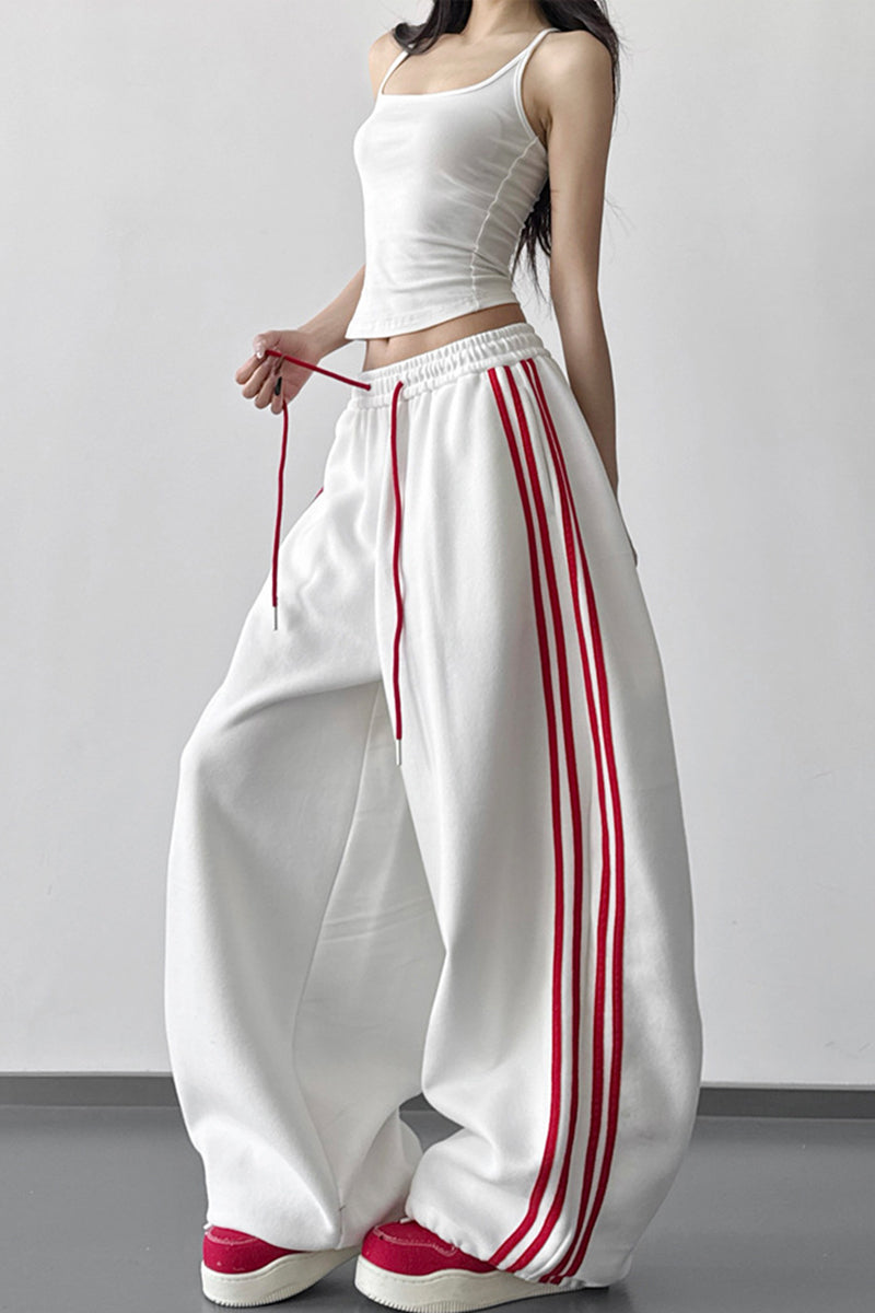 Stylish Wide-Leg Striped Casual Pants