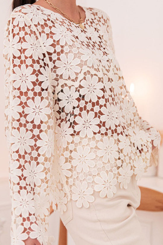 Floral Long Sleeve Cover-Up