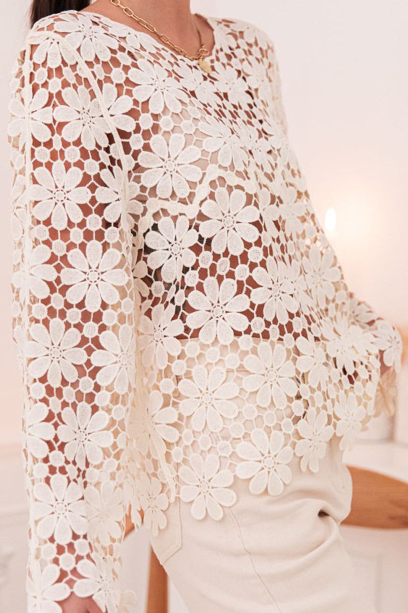 Floral Long Sleeve Cover-Up
