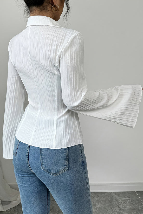 Elegant Flared Sleeve Blouse