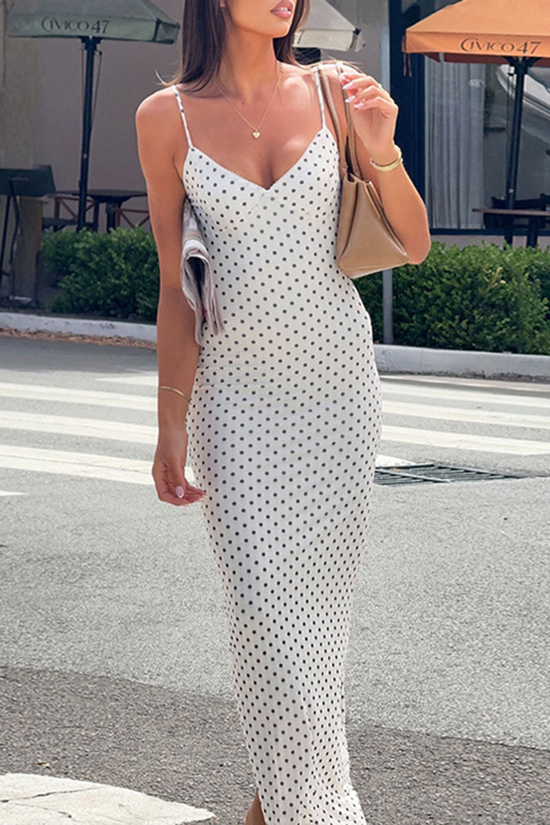Polka Dot Sleeveless Casual Dress