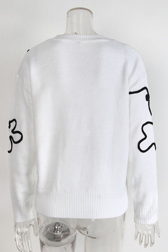 Floral Graphic Knit Sweater