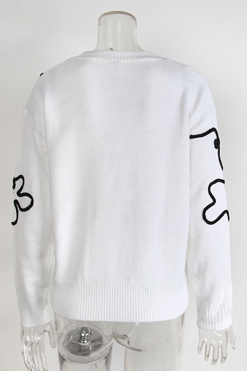 Floral Graphic Knit Sweater
